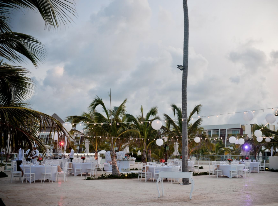 Pool Area Reception — Dreams Onyx Destination Wedding Venue