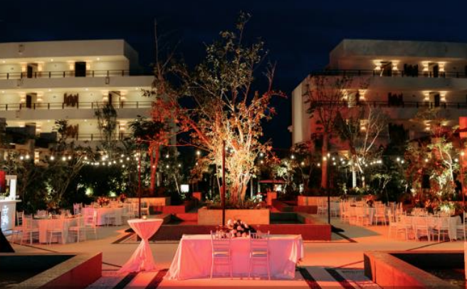 Courtyard Plaza Setup — Secrets Playa Blanca
