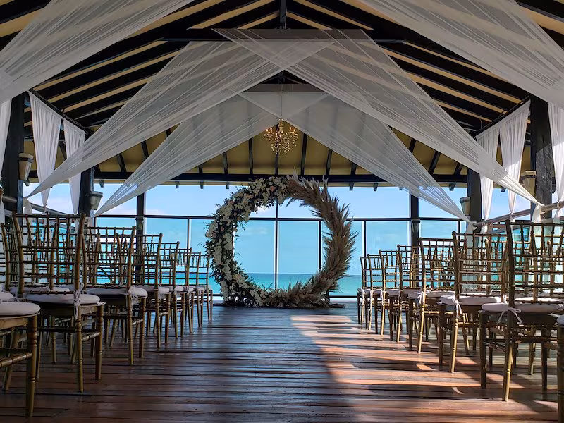 Chef Market Pier oceanfront view — Generations Riviera Maya wedding venue