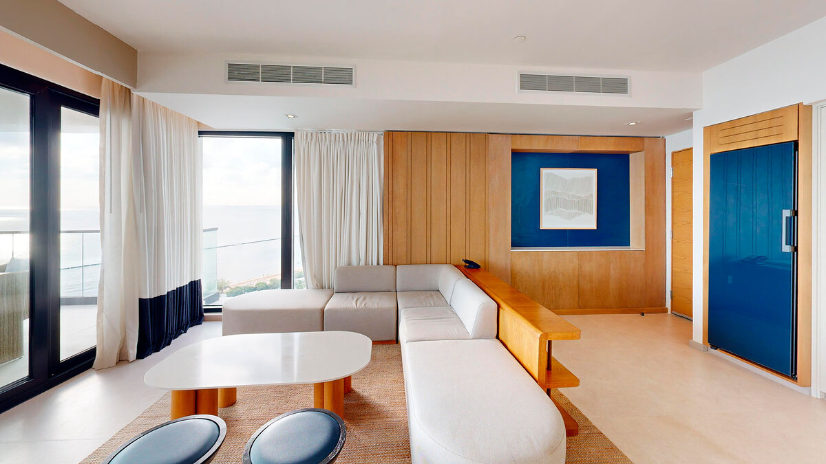 Oceanfront Central Suite Living Area — AVA Resort Cancun