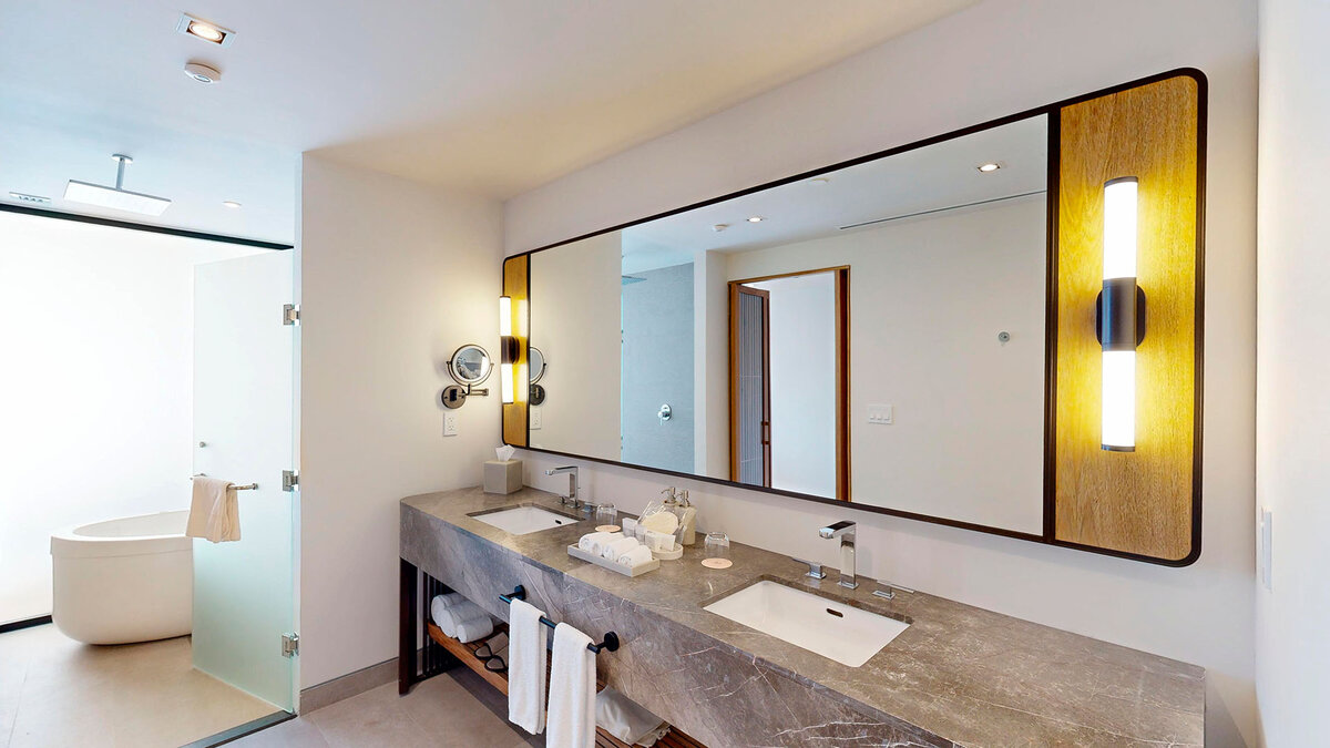 Oceanfront Couples Bathroom — AVA Resort Cancun