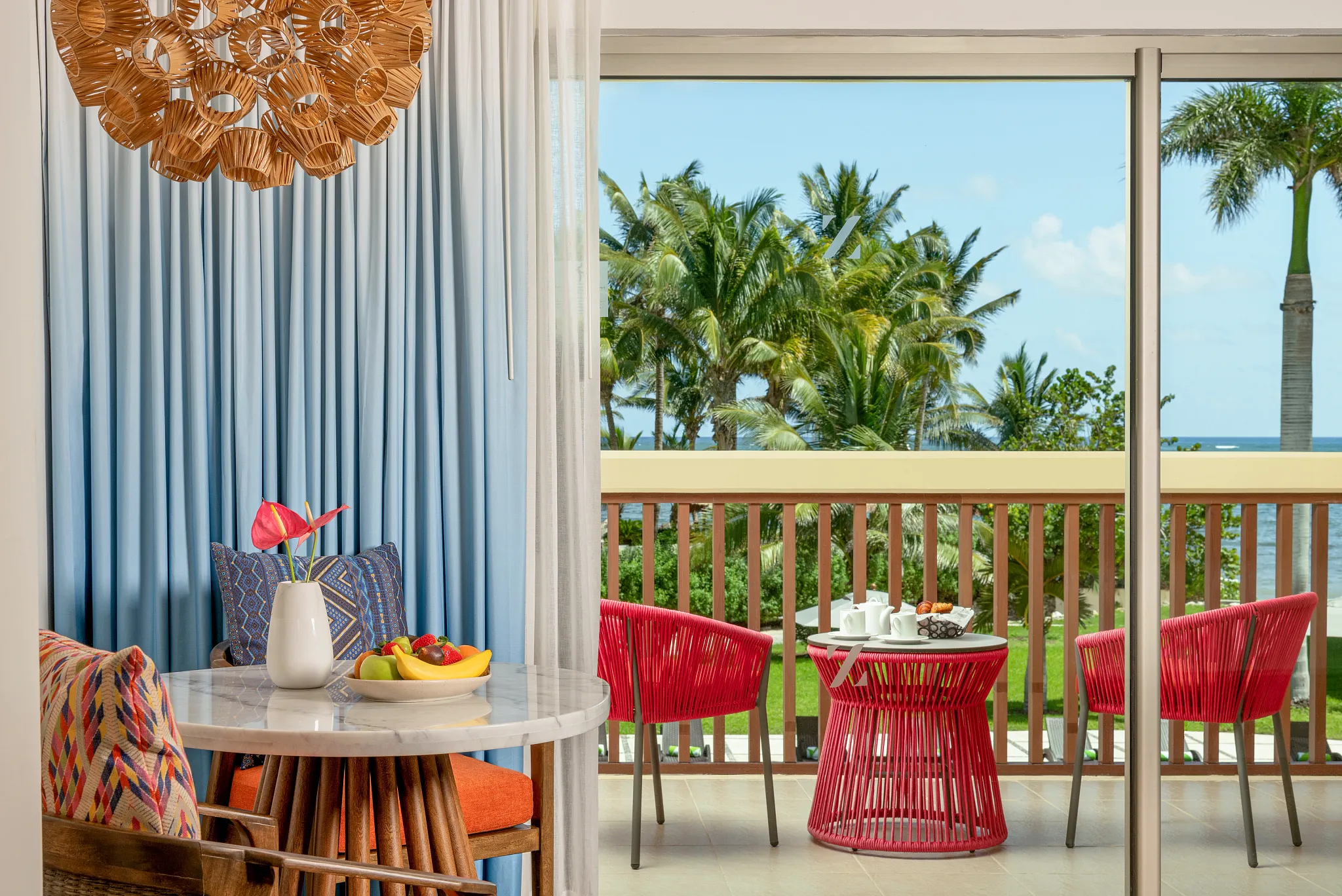 Junior Suite Tropical View Balcony and Living Room — Dreams Puerto Morelos