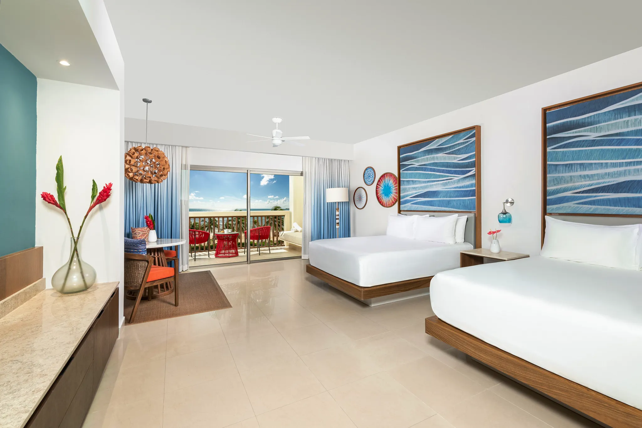 Preferred Club Junior Suite Ocean Front Double Bedroom — Dreams Puerto Morelos