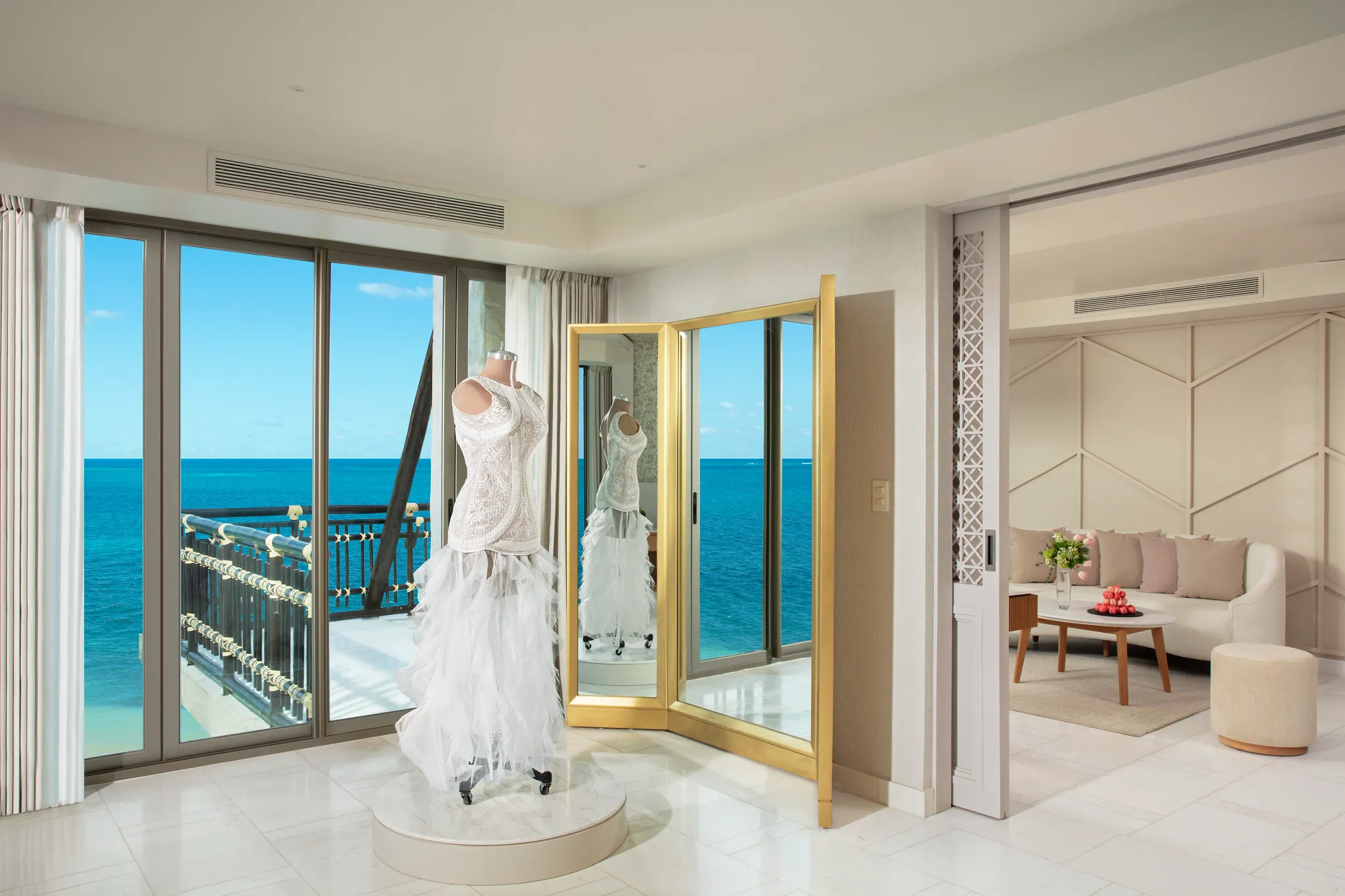 Preferred Club Ocean Front Bridal Suite dressing area