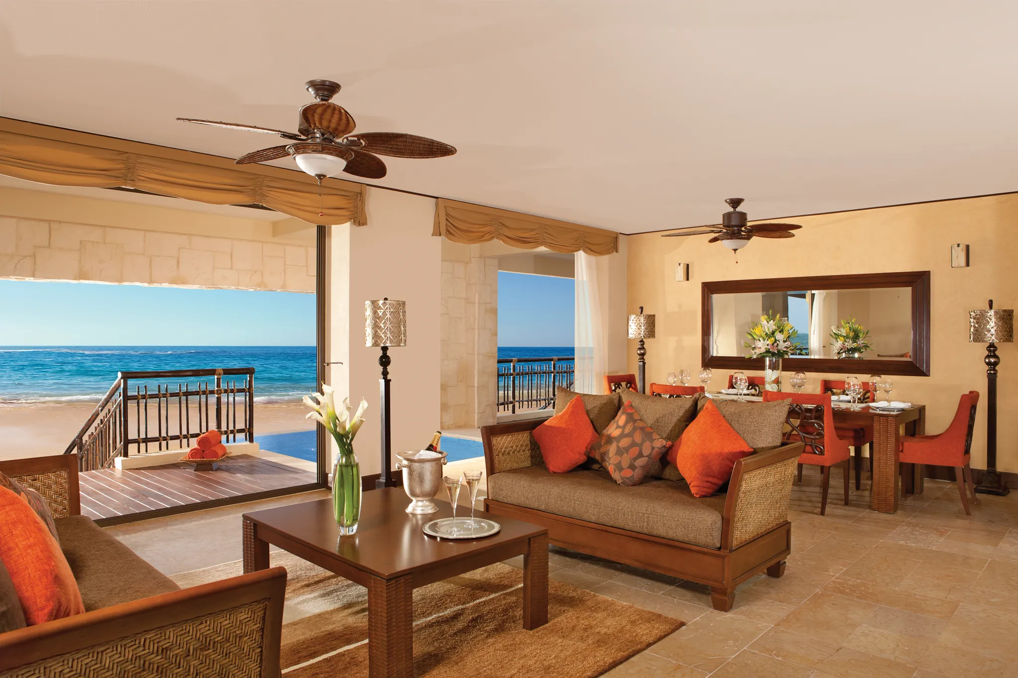 Preferred Club Ocean Front Presidential Suite living area