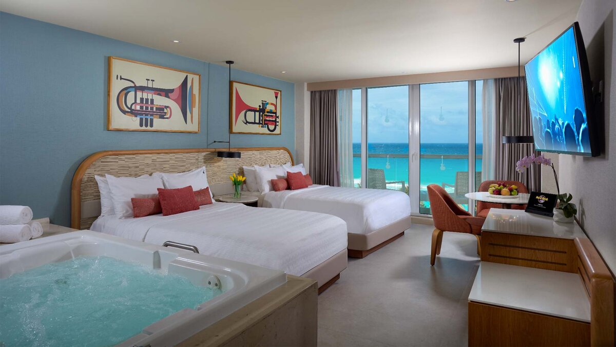Deluxe Family Ocean View Two Bedroom Interior - Hard Rock Hotel Cancun