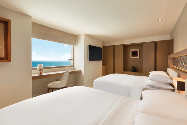 Club Two-Bedroom Oceanfront Suite double beds — Hyatt Ziva Cancun