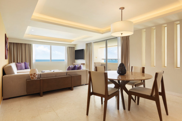 Club Two-Bedroom Oceanfront Suite living area — Hyatt Ziva Cancun