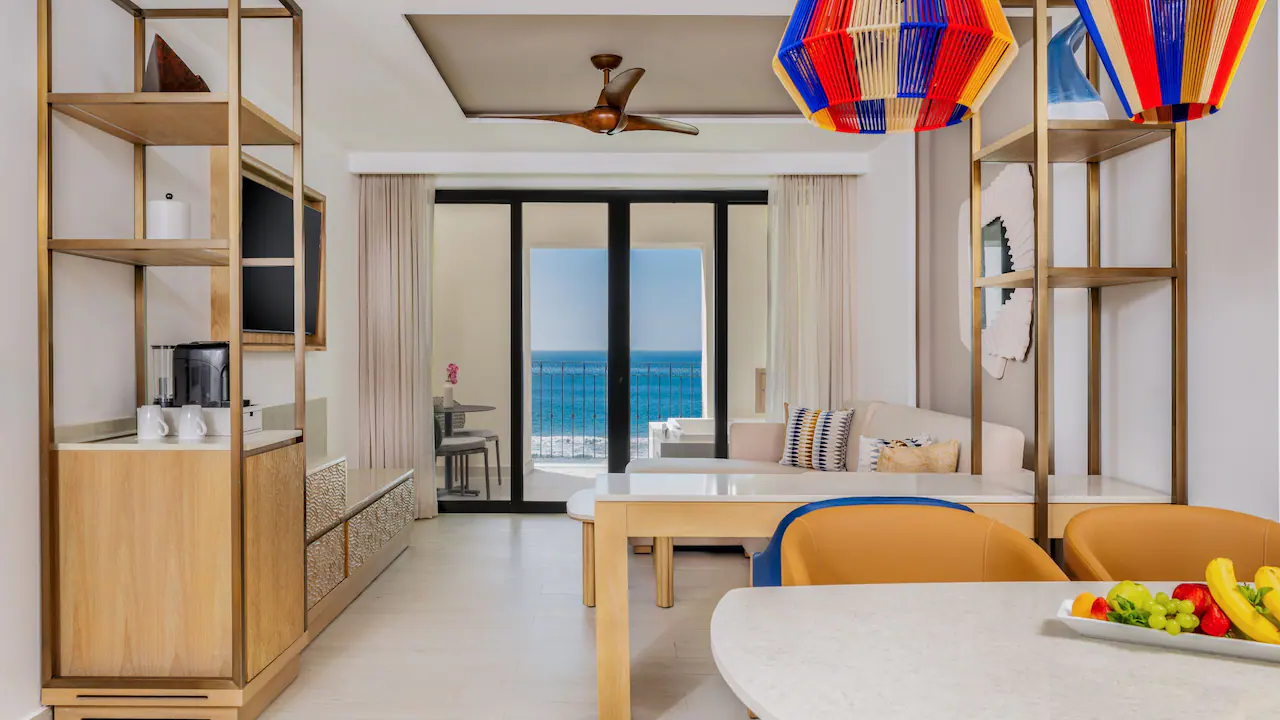 Club Deluxe Ocean Front One Bedroom Suite Living Area — Hyatt Ziva Los Cabos