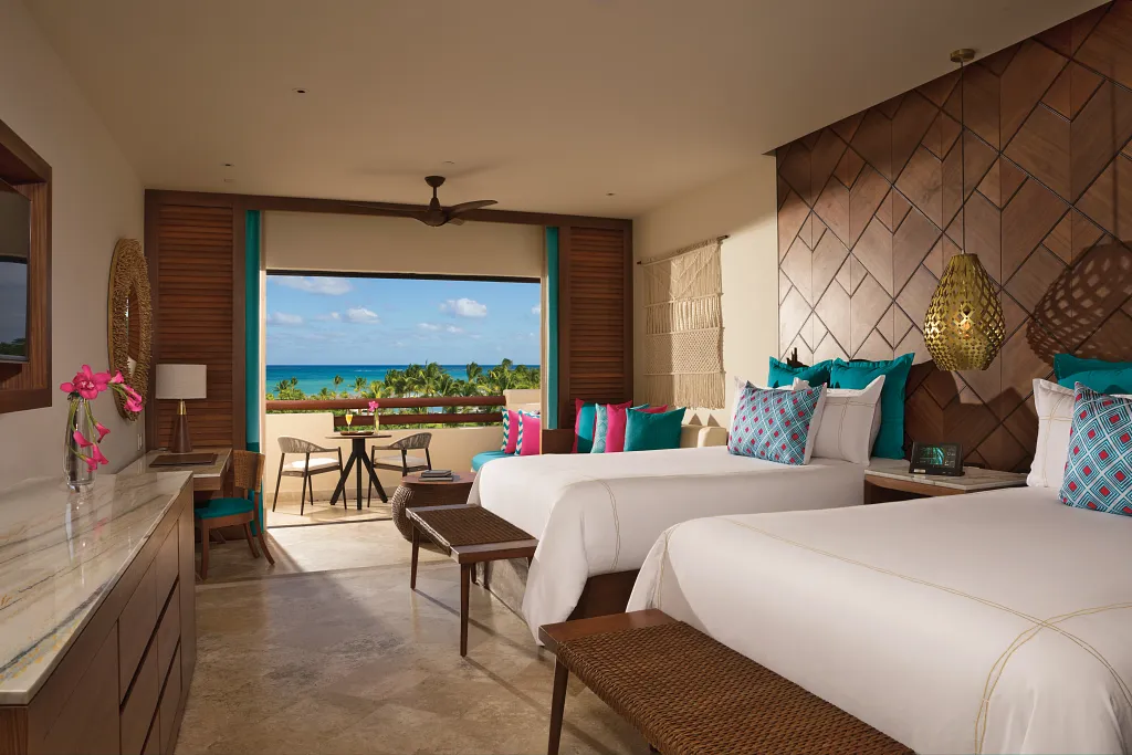 Junior Suite Ocean View double beds — Secrets Maroma Beach