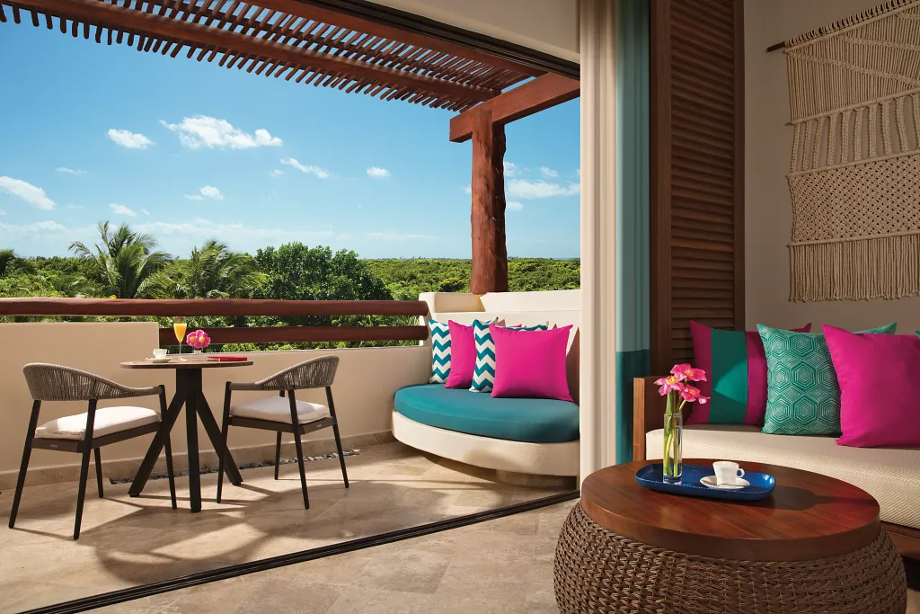 Junior Suite Tropical View terrace — Secrets Maroma Beach