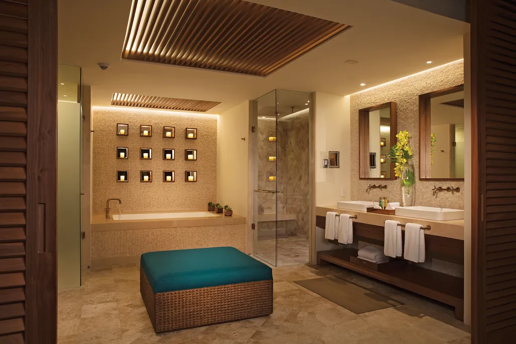 Preferred Club Honeymoon Suite bathroom — Secrets Maroma Beach