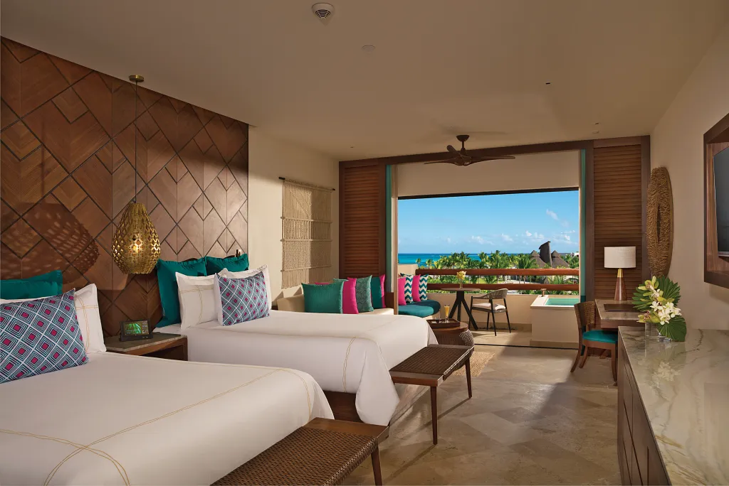 Preferred Club Junior Suite Ocean View double beds — Secrets Maroma Beach