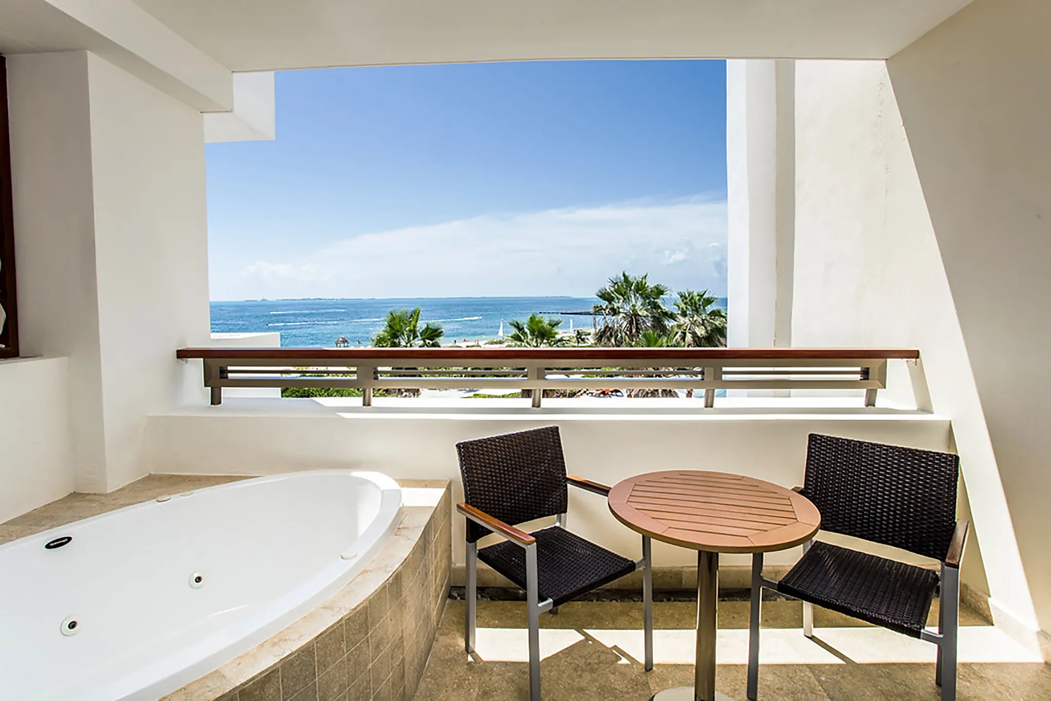 Preferred Club Junior Suite Ocean View terrace — Secrets Playa Mujeres