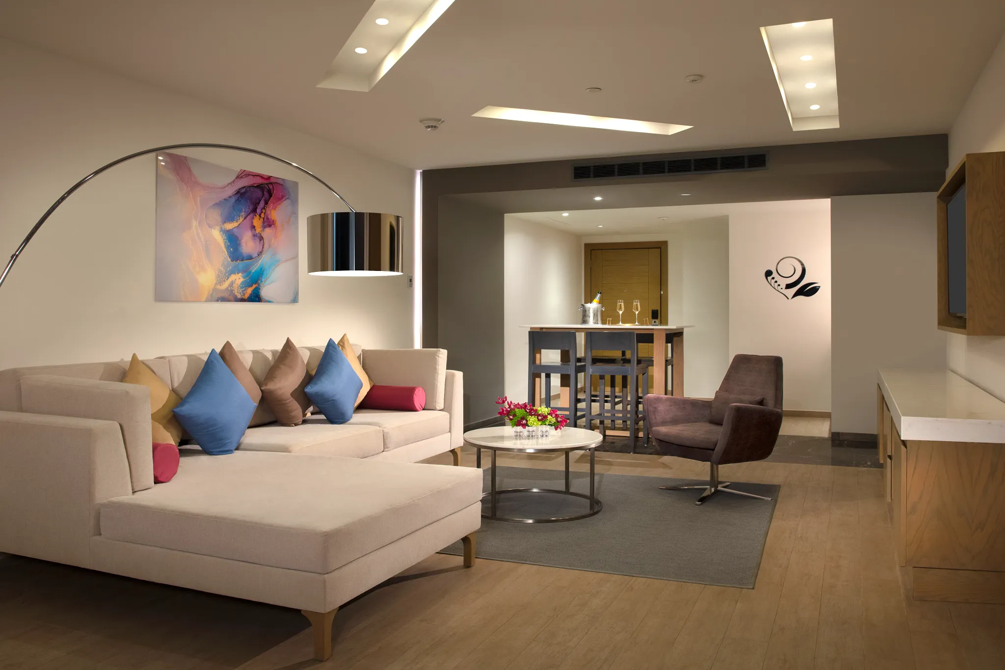PC Master Suite Ocean View living room at Secrets Riviera Cancun
