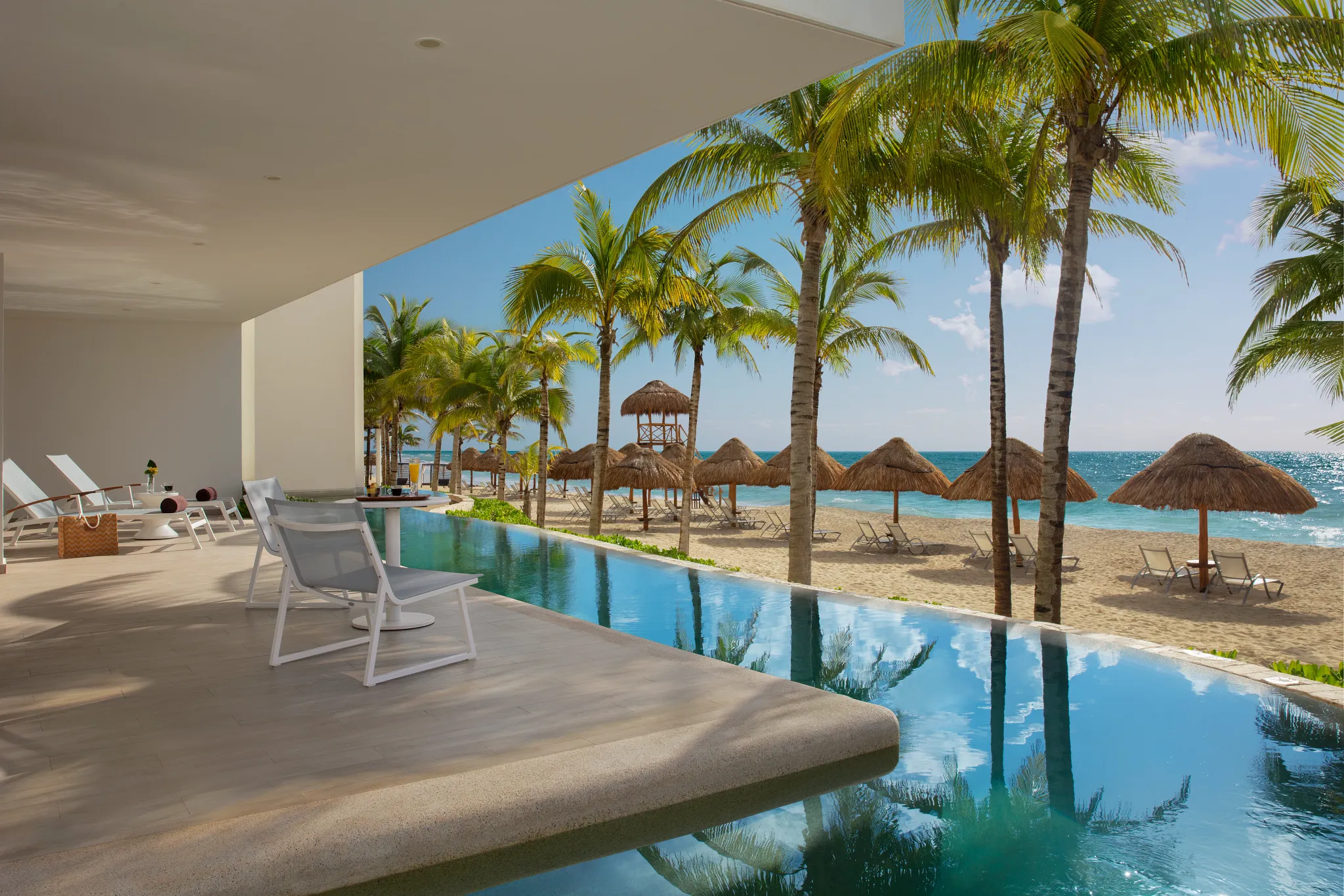 PC Master Suite Swim Out Ocean Front terrace at Secrets Riviera Cancun