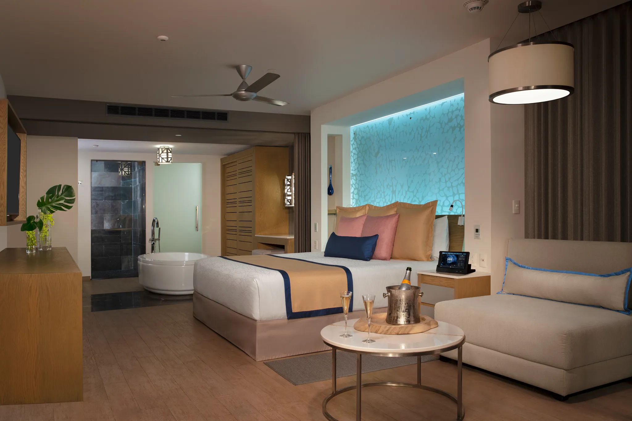 PC Master Suite Swim Out Tropical View king bedroom at Secrets Riviera Cancun