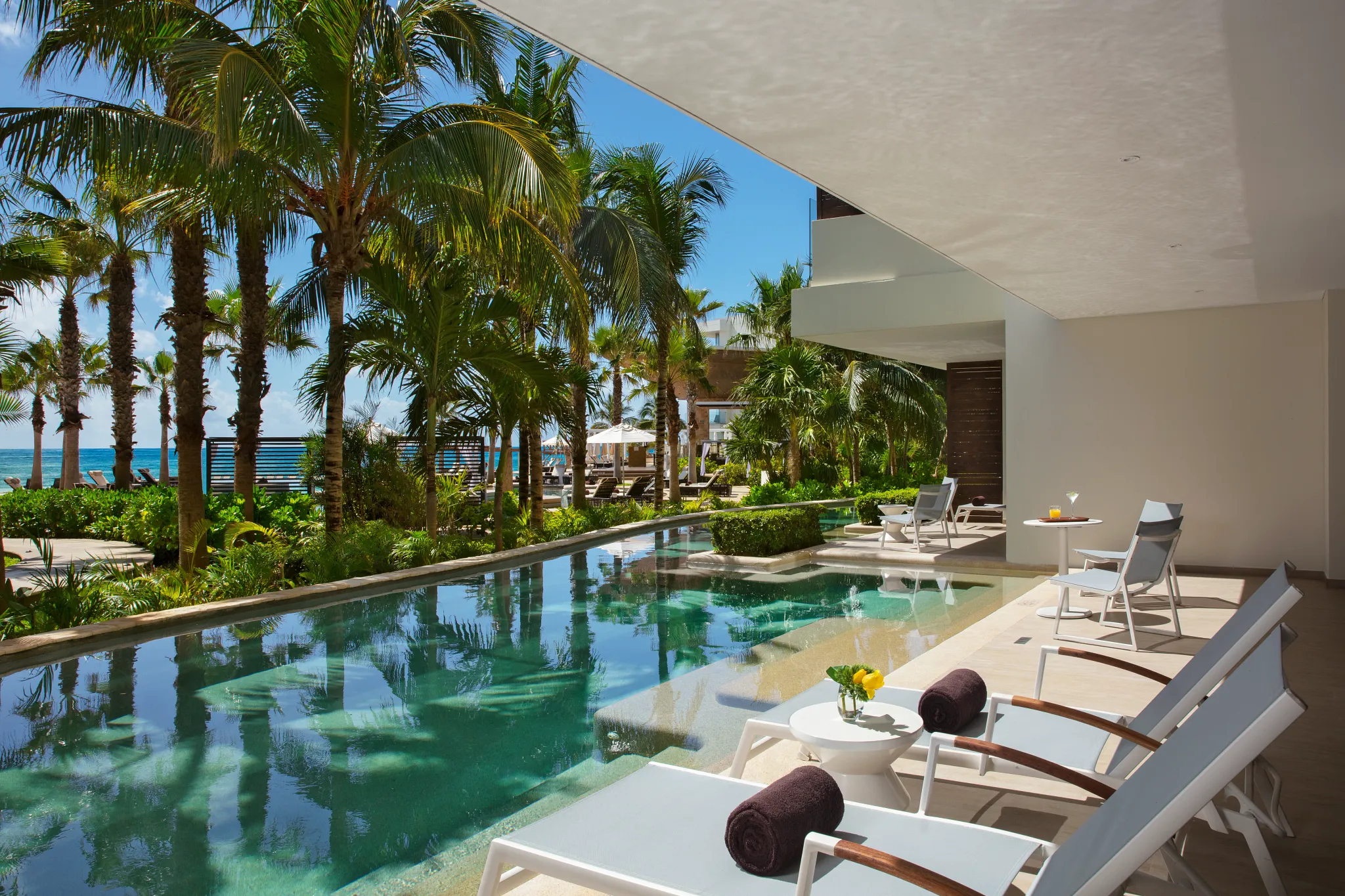 PC Master Suite Swim Out Tropical View terrace at Secrets Riviera Cancun