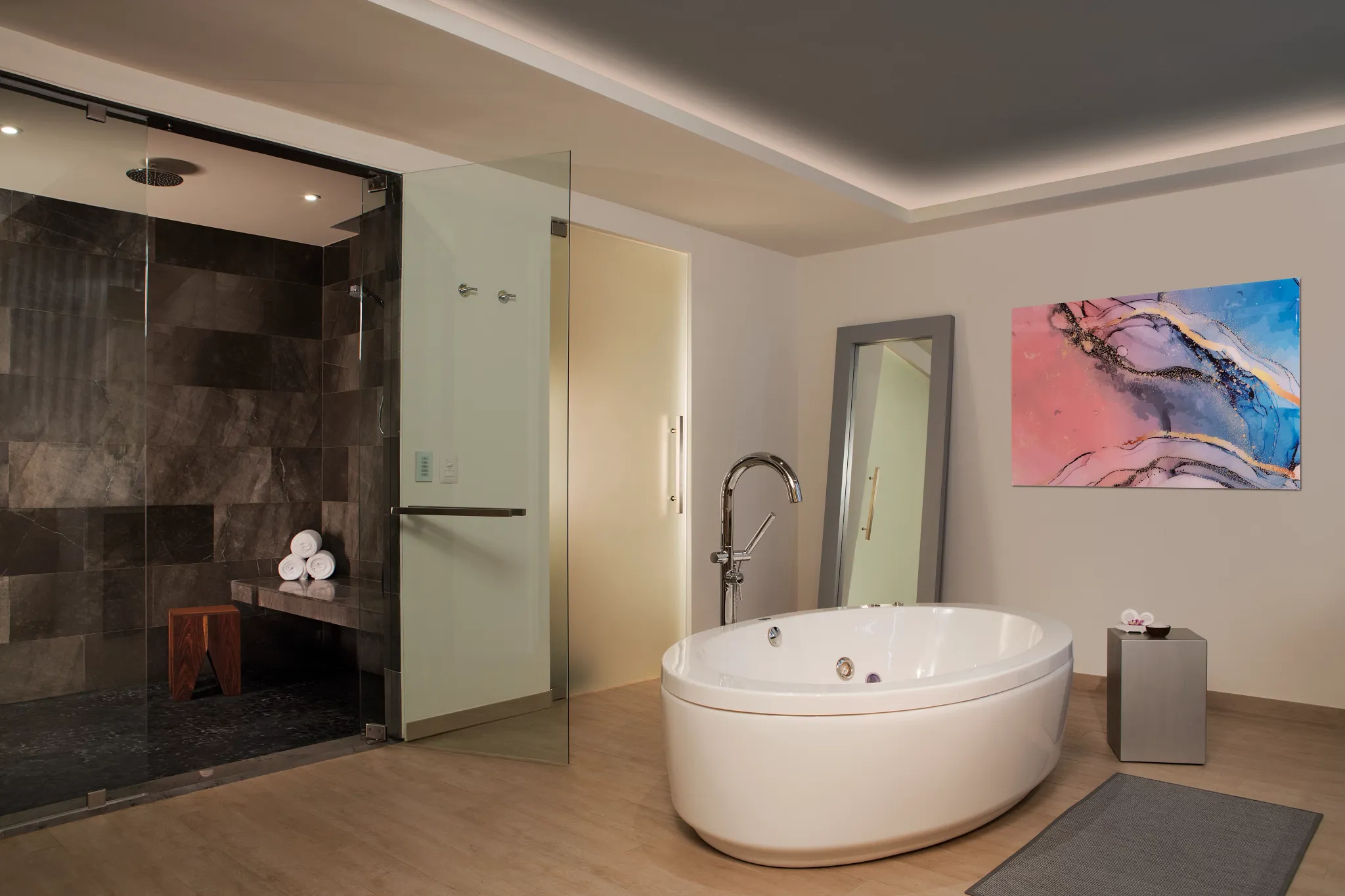 PC Presidential Suite Ocean Front bathroom at Secrets Riviera Cancun