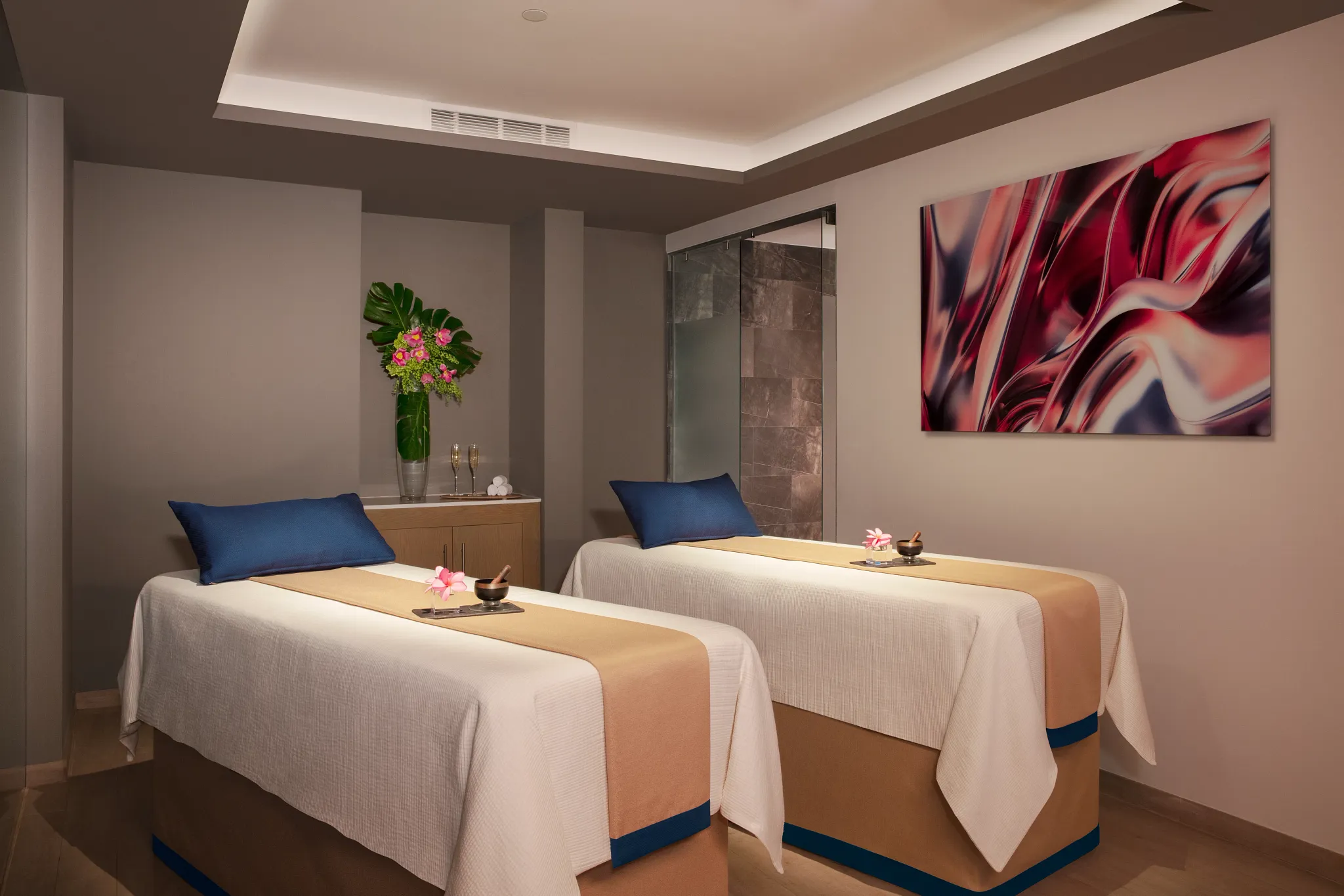 PC Presidential Suite Ocean Front private massage cabin at Secrets Riviera Cancun