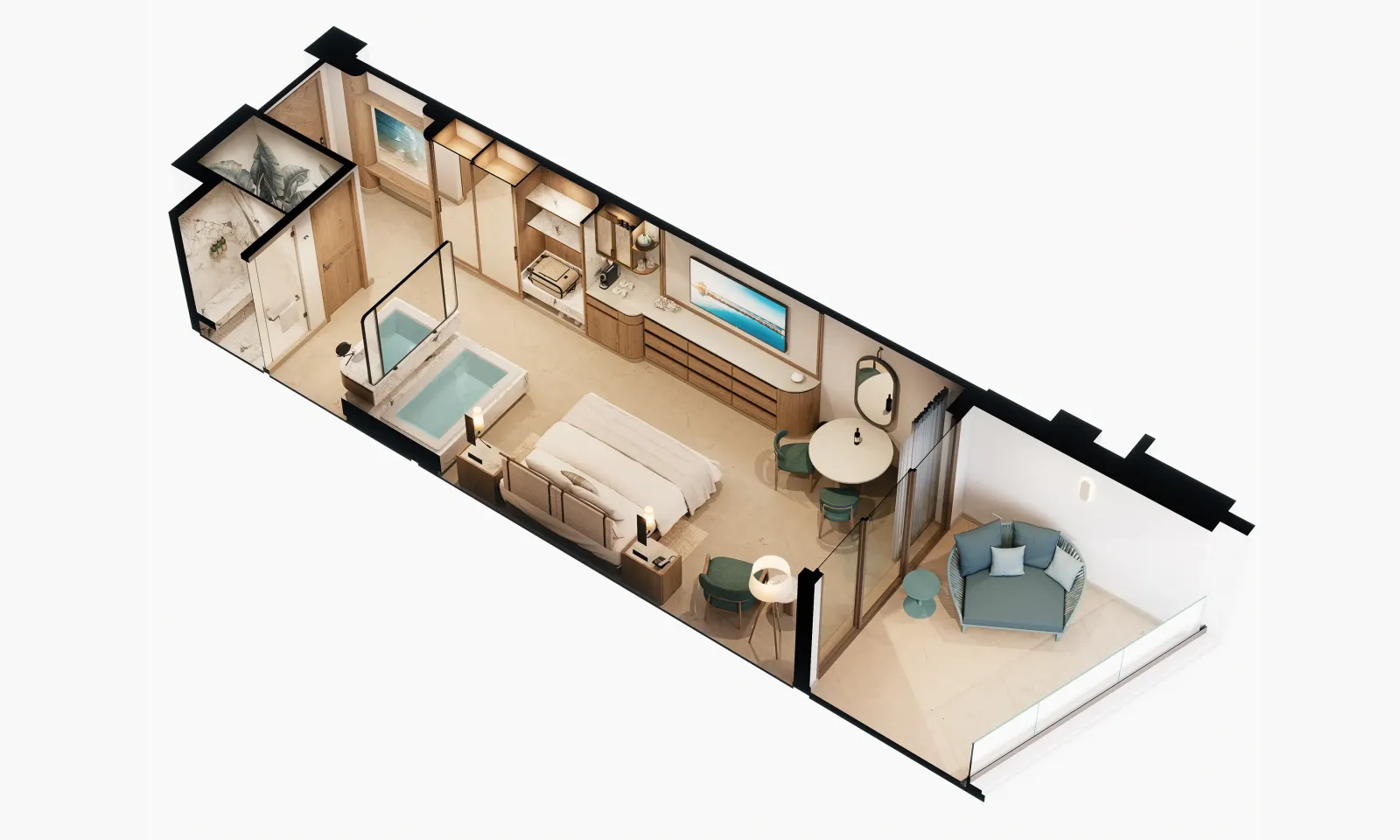 Superior Honeymoon Suite floor plan