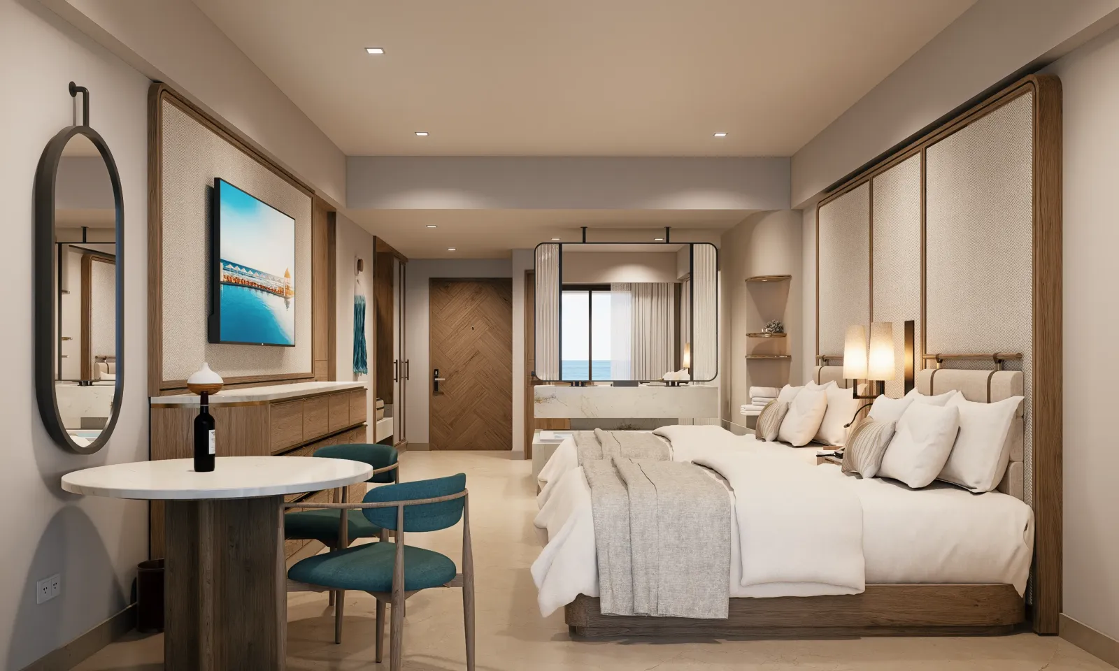 Two Bedroom Presidential Suite double beds bedroom