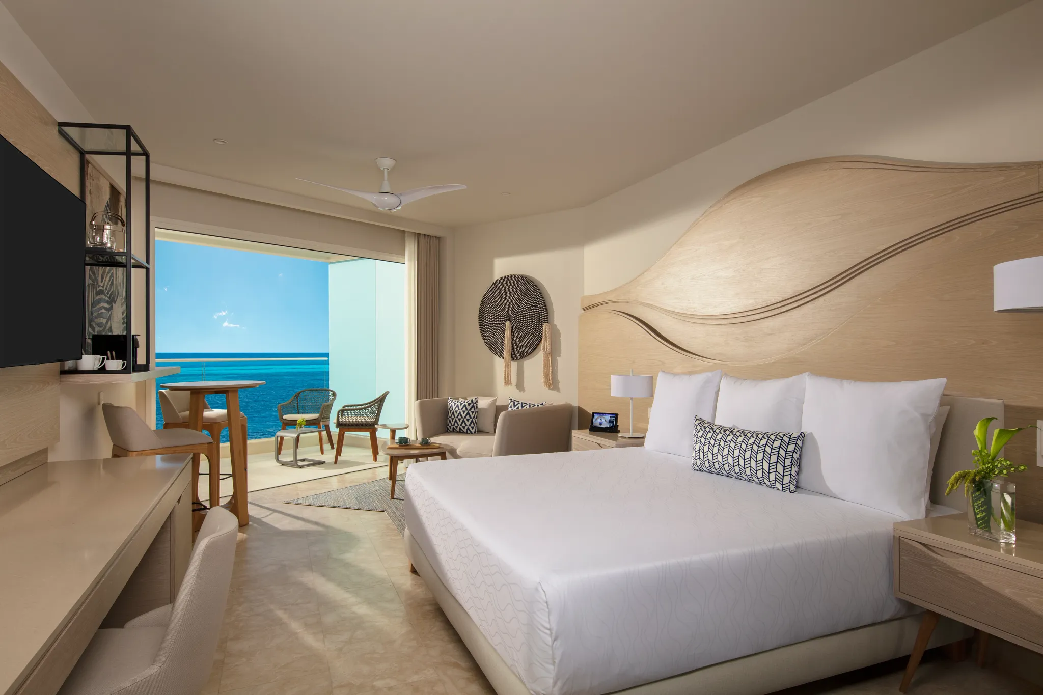 Allure Jr. Suite Ocean View king bed — Breathless Cancun Soul