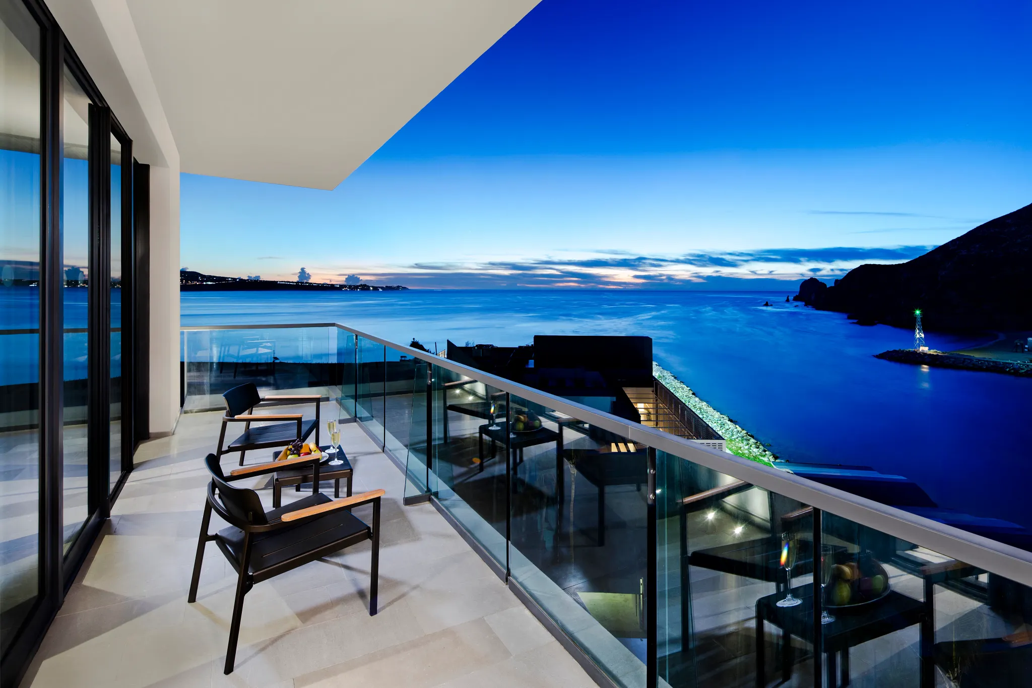 xhale Club Master One Bedroom Suite terrace at night