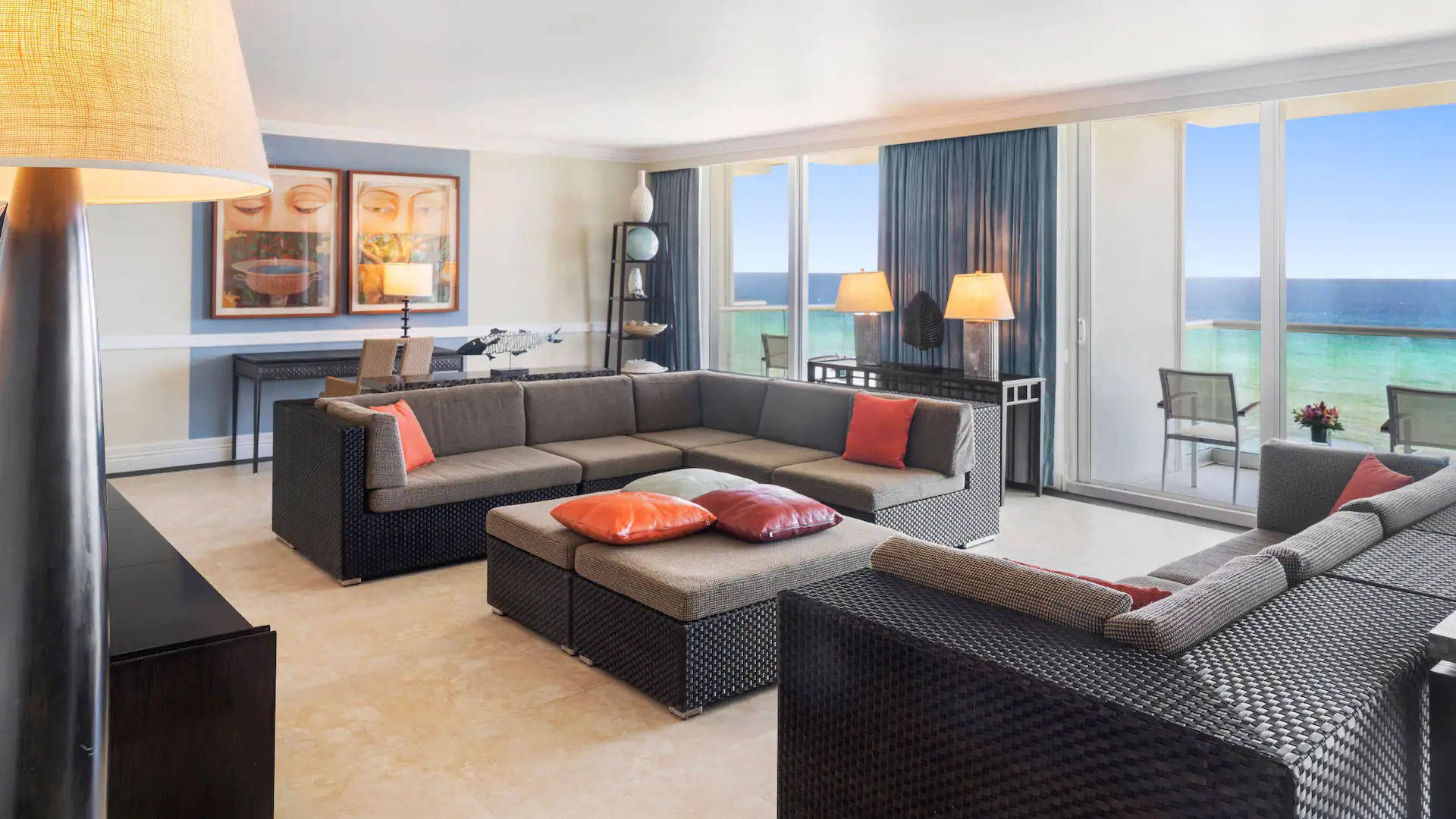 Oceanfront Prime Minister Suite Seating Area — Dreams Rose Hall Beach