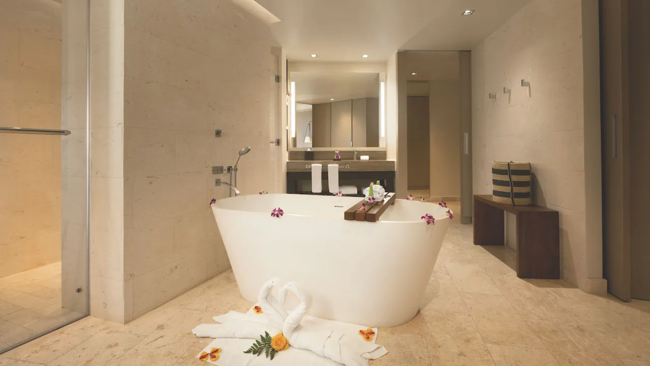 Ocean View Butler Junior Suite Bathroom — Hyatt Ziva Rose Hall