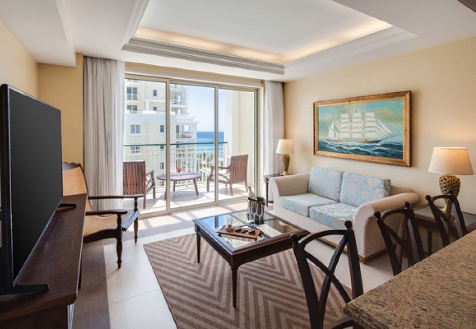 One Bedroom Romance Partial Ocean View Suite Seating Area