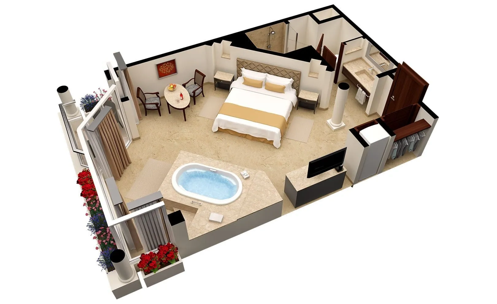 Superior Honeymoon Suite layout