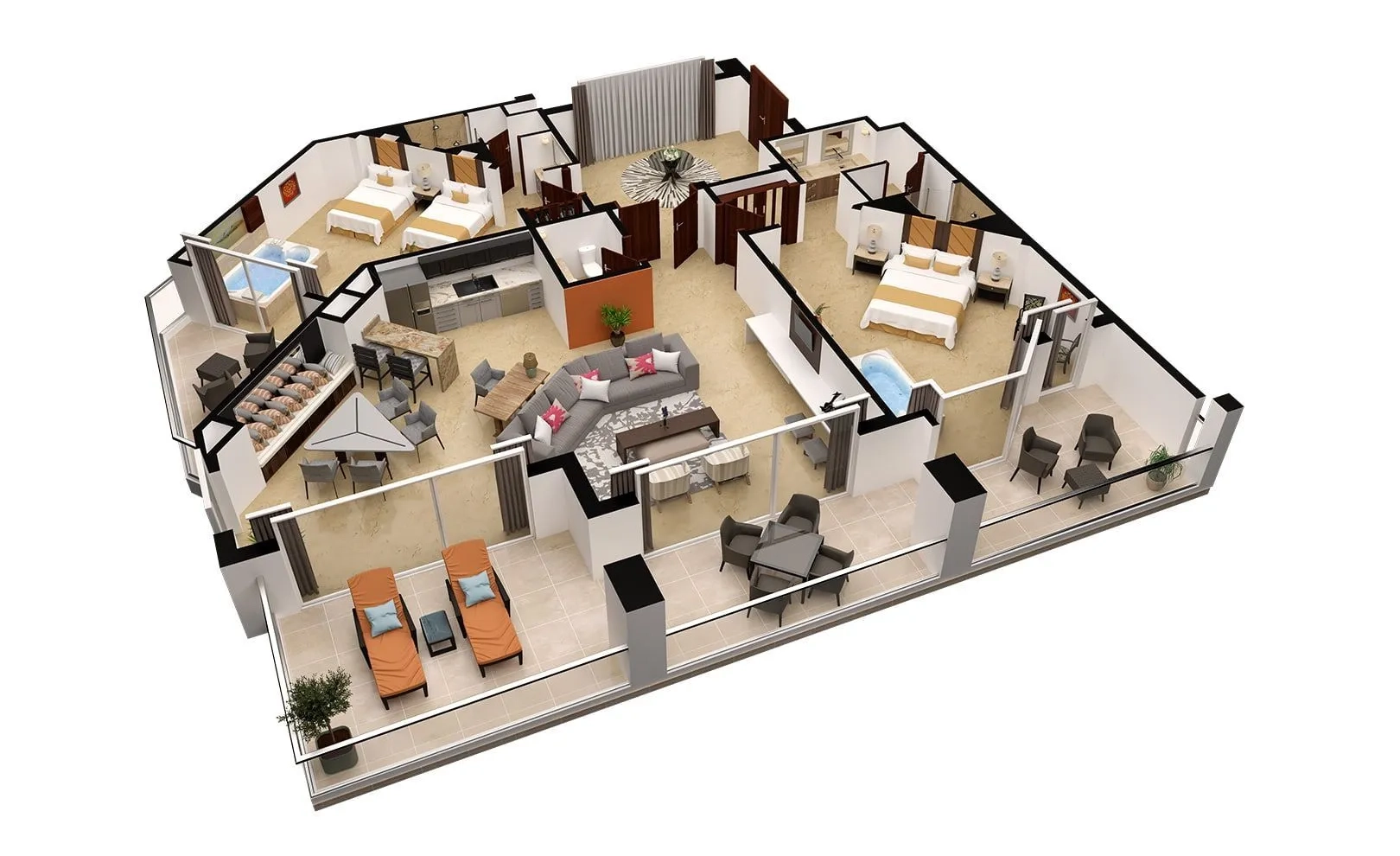 Superior Two-Bedroom Presidential Suite layout