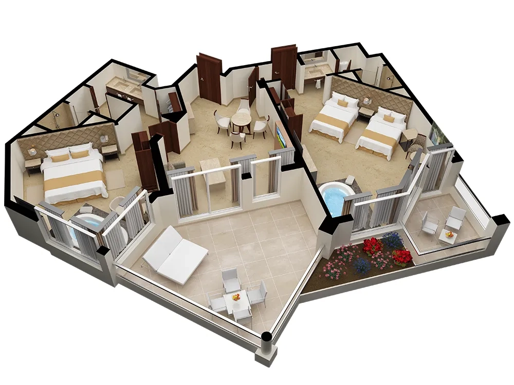 Superior Two-Bedroom Suite Golf Course View layout