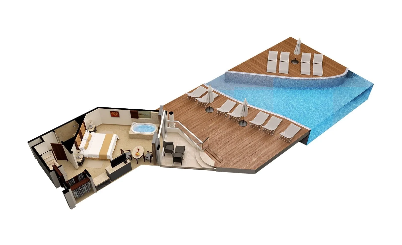Swim-Up Suite layout