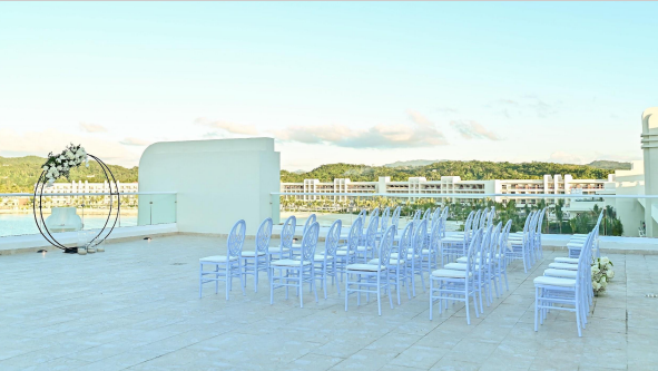 Bridal Sky Terrace ceremony arch — Princess Grand Jamaica