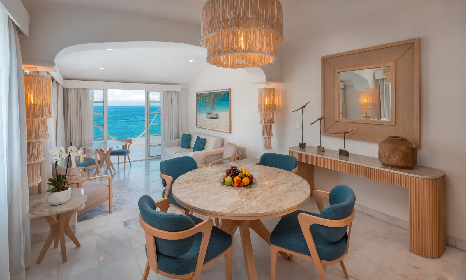 Two-Bedroom Presidential Suite living area — Palace Cozumel