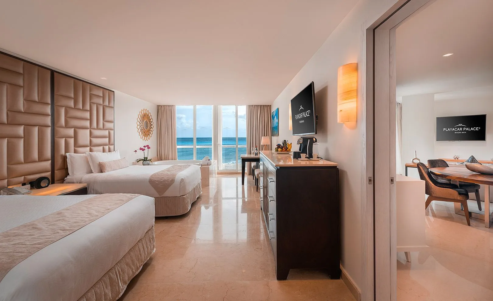 Presidential Suite double beds at Playacar Palace