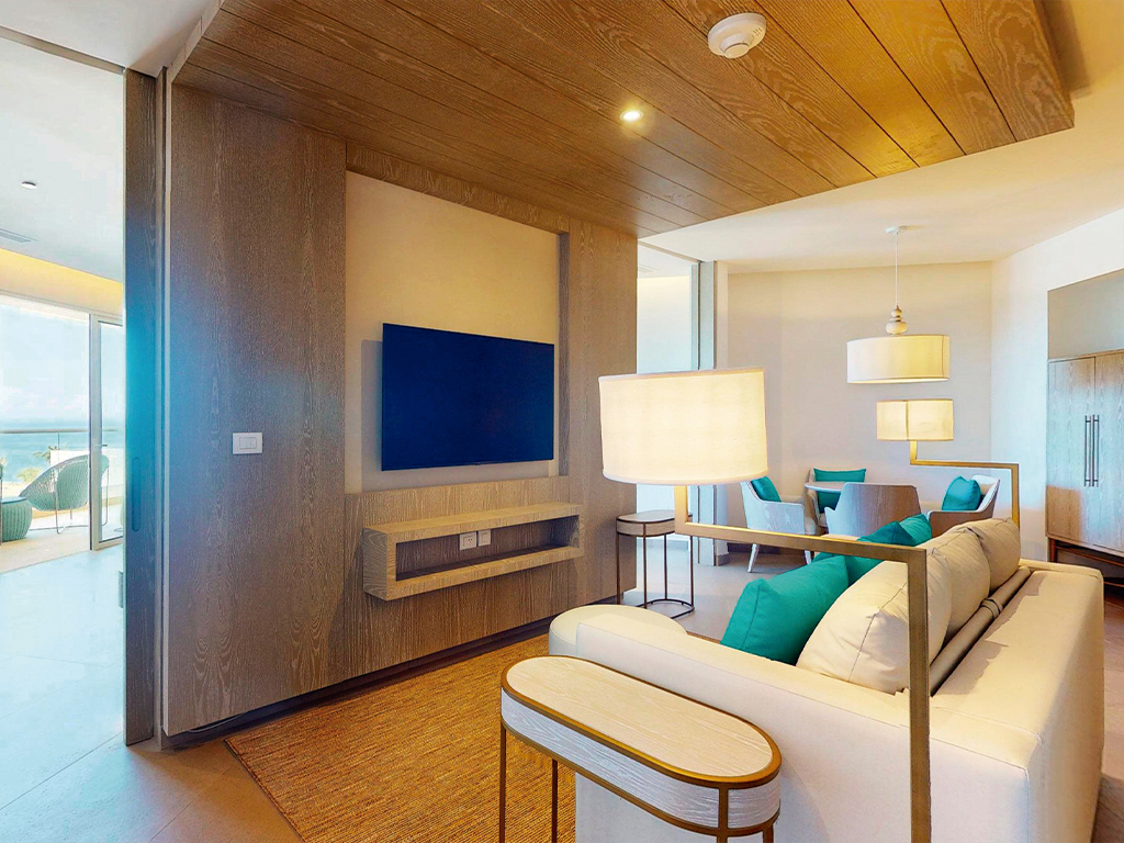 Swim-Out Imperial One Bedroom Master Suite seating area — Princess Grand Jamaica