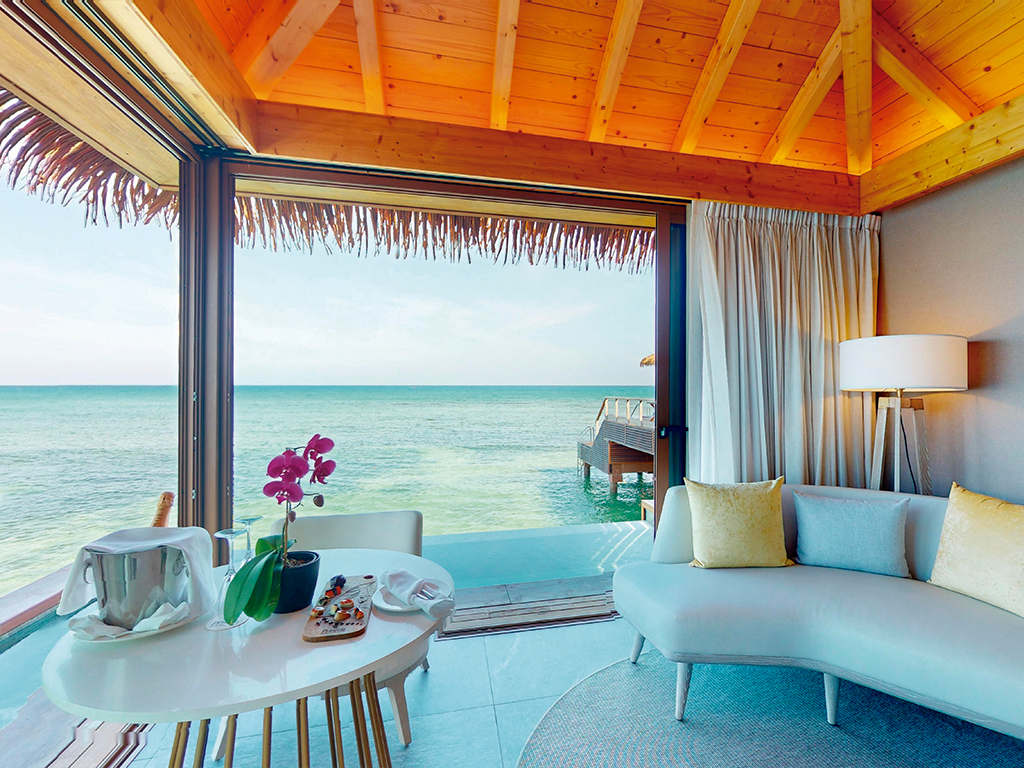 Overwater Villa with Infinity Pool outdoor seating — Princess Senses The Mangrove