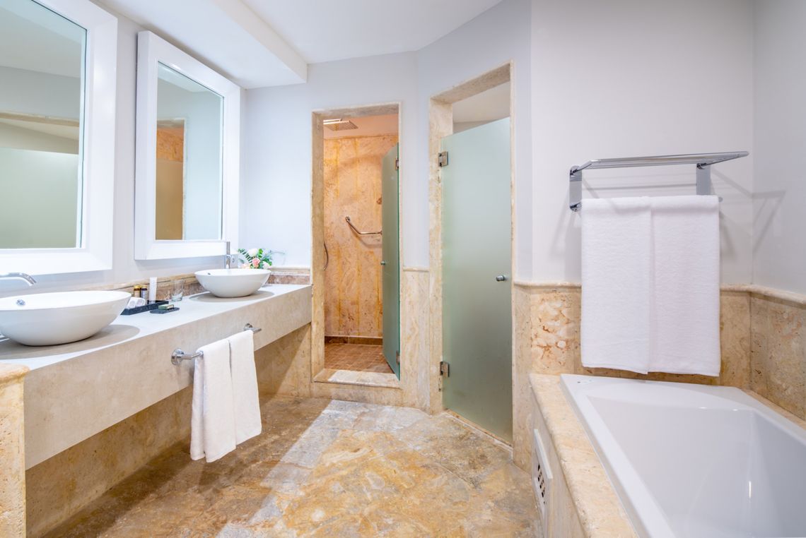Junior Suite bathroom — Sanctuary Cap Cana