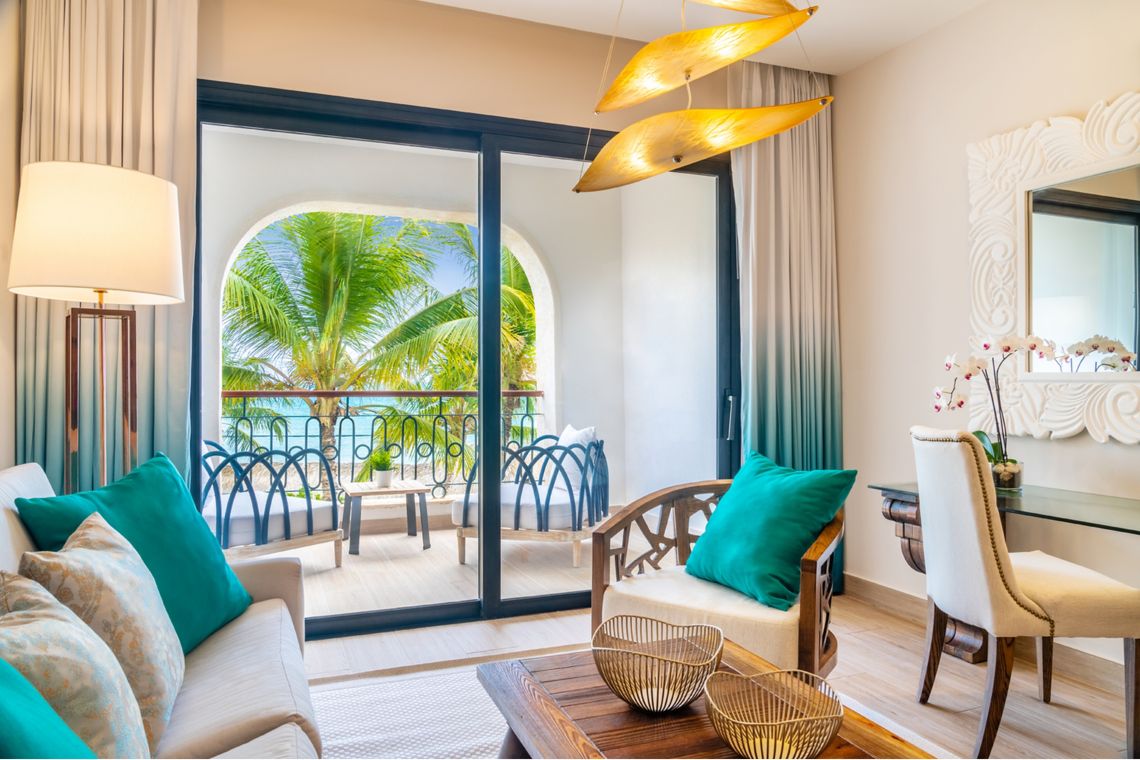 Luxury Junior Suite seating area — Sanctuary Cap Cana