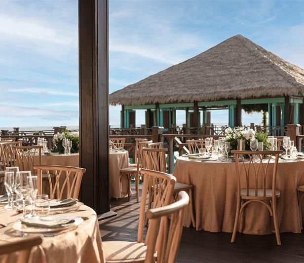 Blue Marlin Restaurant & Palapa oceanfront reception — Sanctuary Cap Cana destination wedding