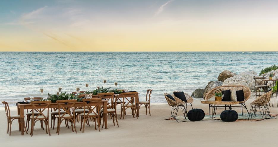 Tropical Beach oceanfront wedding — Sanctuary Cap Cana destination wedding