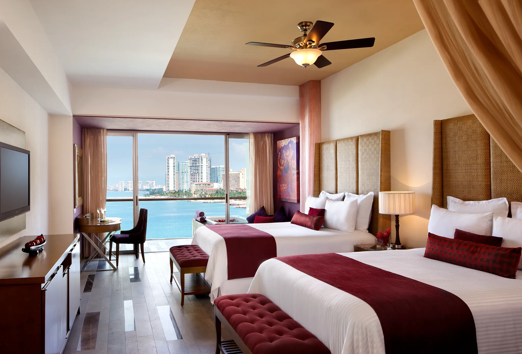 Preferred Club Junior Suite Ocean View double beds — Secrets Vallarta Bay