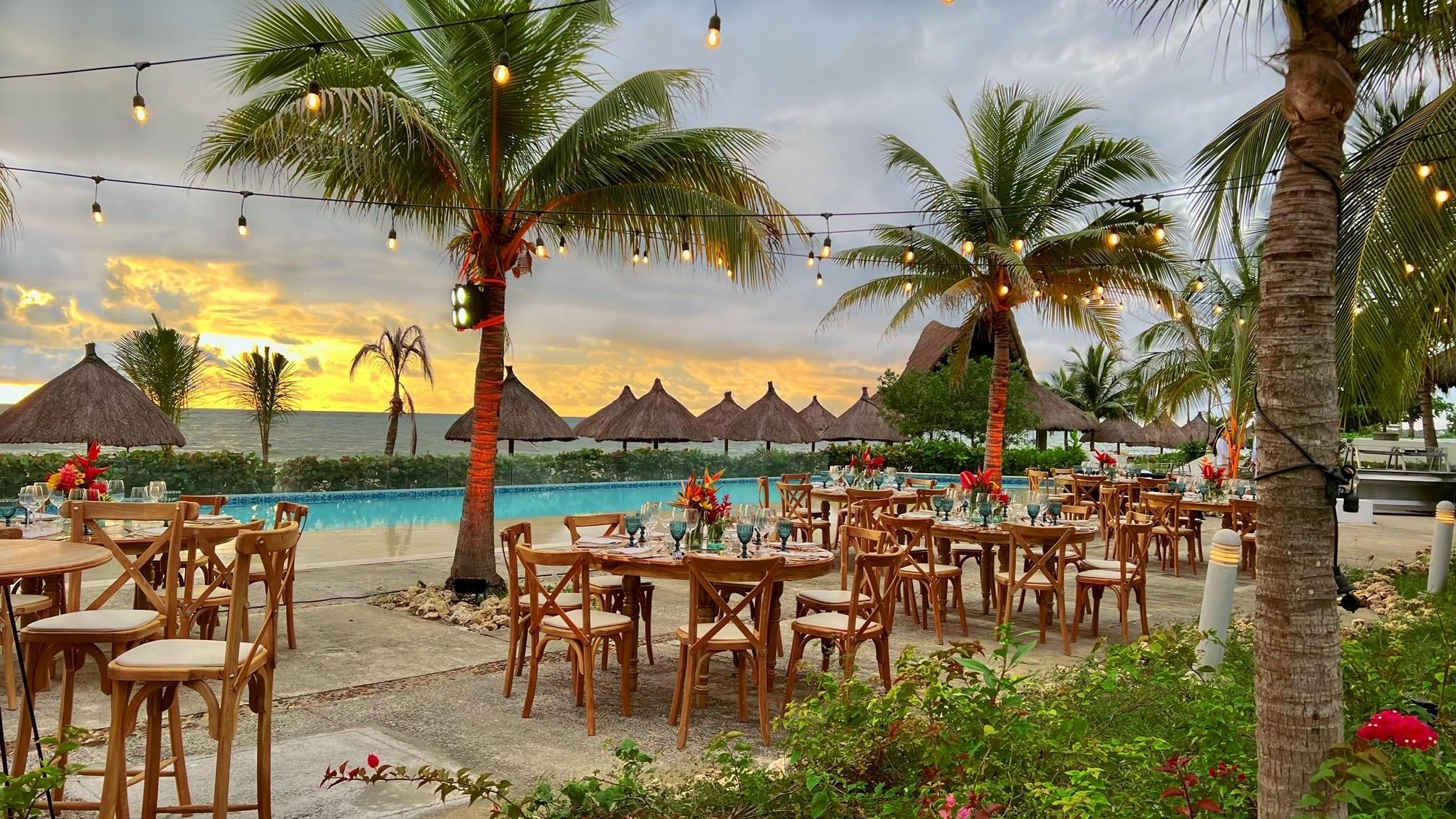 Beach Club Poolside Dinner at Sunset — Dreams Karibana Cartagena