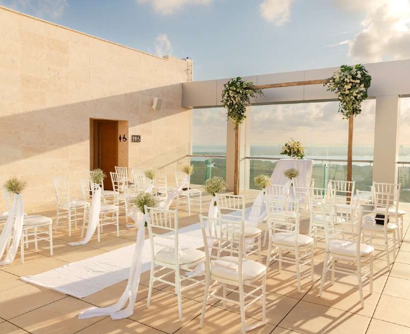 Caribbean Terrace reception — Breathless Cancun Soul xhale rooftop