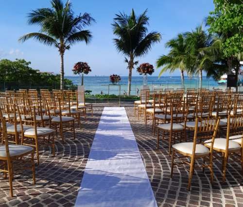 Fire Pit Plaza ceremony setup — Breathless Cancun Soul