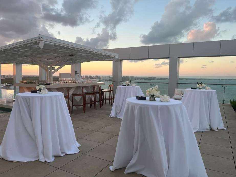 Purple Bar Terrace cocktail — Breathless Cancun Soul xhale rooftop