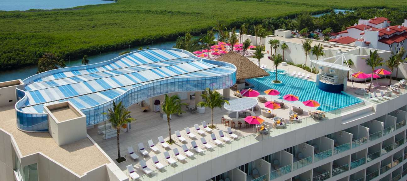 xcelerate Roof sunset view — Breathless Cancun Soul
